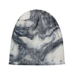 Dark Grey White Marble Print Beanie