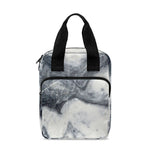 Dark Grey White Marble Print Bible Tote Bag