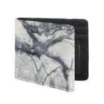 Dark Grey White Marble Print Bifold Wallet