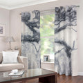 Dark Grey White Marble Print Dimout Grommet Curtains