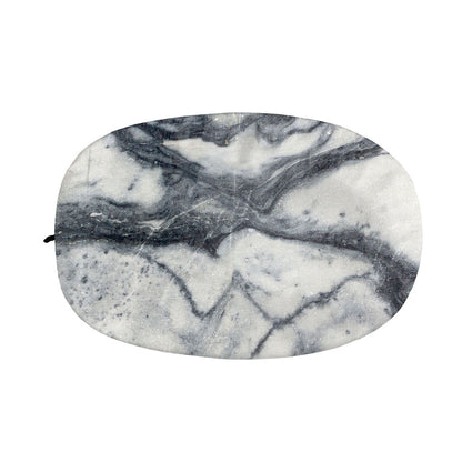 Dark Grey White Marble Print Car Side Mirror Covers