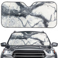 Dark Grey White Marble Print Car Windshield Sun Shade
