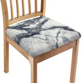 Dark Grey White Marble Print Chair Cushion Cover