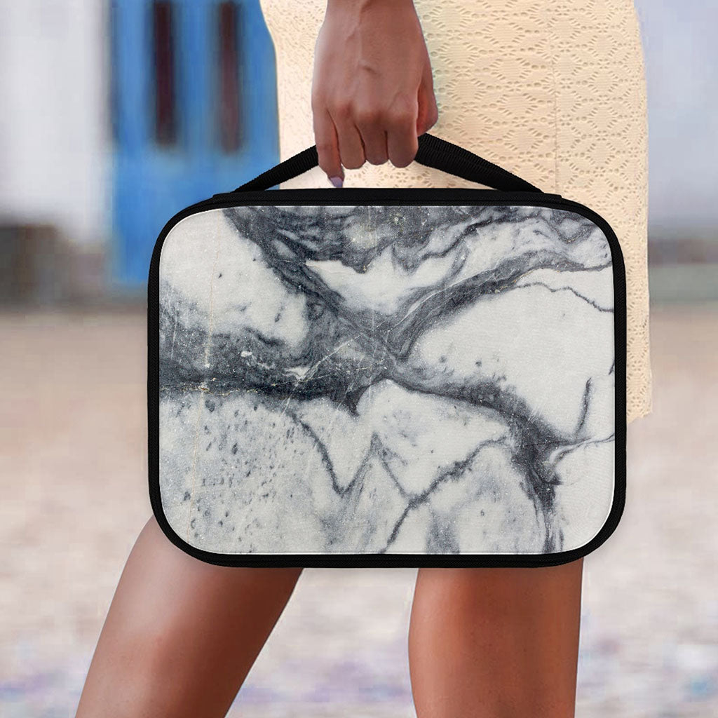 Dark Grey White Marble Print Classic Bible Case