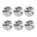 Dark Grey White Marble Print Coaster Set