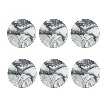 Dark Grey White Marble Print Coaster Set