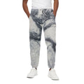 Dark Grey White Marble Print Cotton Sweatpants