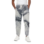 Dark Grey White Marble Print Cotton Pants