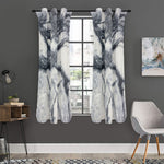 Dark Grey White Marble Print Curtain
