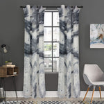 Dark Grey White Marble Print Curtain