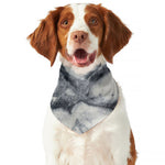 Dark Grey White Marble Print Dog Bandana