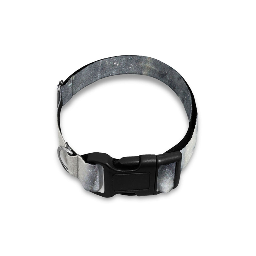 Dark Grey White Marble Print Dog Collar