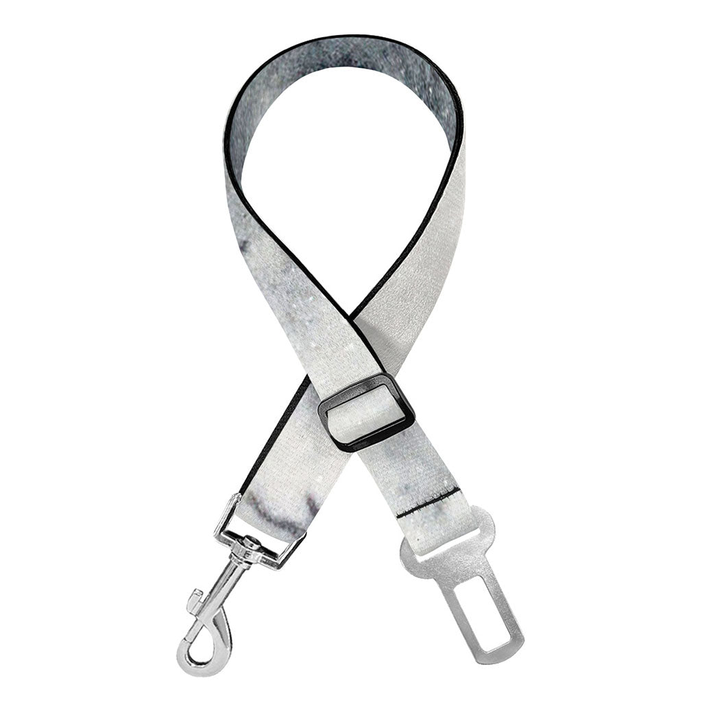 Dark Grey White Marble Print Dog Seat Belt