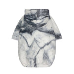 Dark Grey White Marble Print Dog Zip Up Hoodie