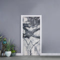 Dark Grey White Marble Print Door Sticker