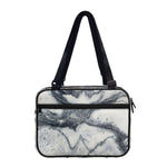 Dark Grey White Marble Print Double Strap Bible Bag