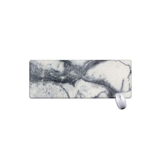 Dark Grey White Marble Print Extended Mouse Pad