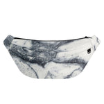 Dark Grey White Marble Print Fanny Pack