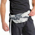 Dark Grey White Marble Print Fanny Pack