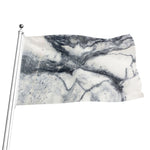 Dark Grey White Marble Print Flag