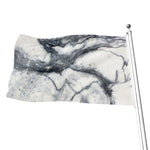Dark Grey White Marble Print Flag