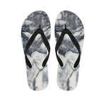 Dark Grey White Marble Print Flip Flops
