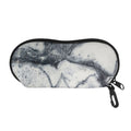 Dark Grey White Marble Print Glasses Case