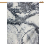 Dark Grey White Marble Print House Flag