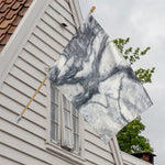 Dark Grey White Marble Print House Flag