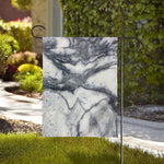 Dark Grey White Marble Print House Flag