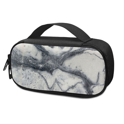 Dark Grey White Marble Print Insulin Cooler Travel Case