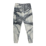 Dark Grey White Marble Print Jogger Pants