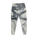 Dark Grey White Marble Print Jogger Pants