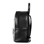 Dark Grey White Marble Print Leather Backpack