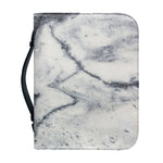 Dark Grey White Marble Print Leather Bible Cover