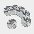 Dark Grey White Marble Print Leather Coaster Set