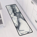Dark Grey White Marble Print Long Kitchen Mat