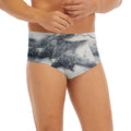 Dark Grey White Marble Print Men's Briefs