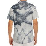 Dark Grey White Marble Print Men's Deep V-Neck Shirt