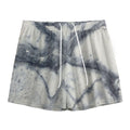Dark Grey White Marble Print Mesh Shorts