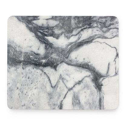 Dark Grey White Marble Print Mouse Pad