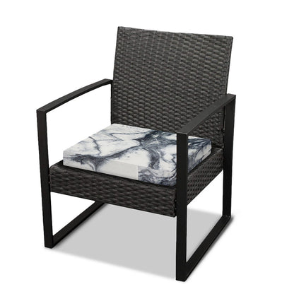 Dark Grey White Marble Print Outdoor Seat Cushion Cover