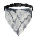 Dark Grey White Marble Print Over The Collar Dog Bandana