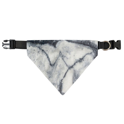 Dark Grey White Marble Print Over The Collar Dog Bandana
