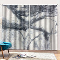 Dark Grey White Marble Print Pencil Pleat Curtains