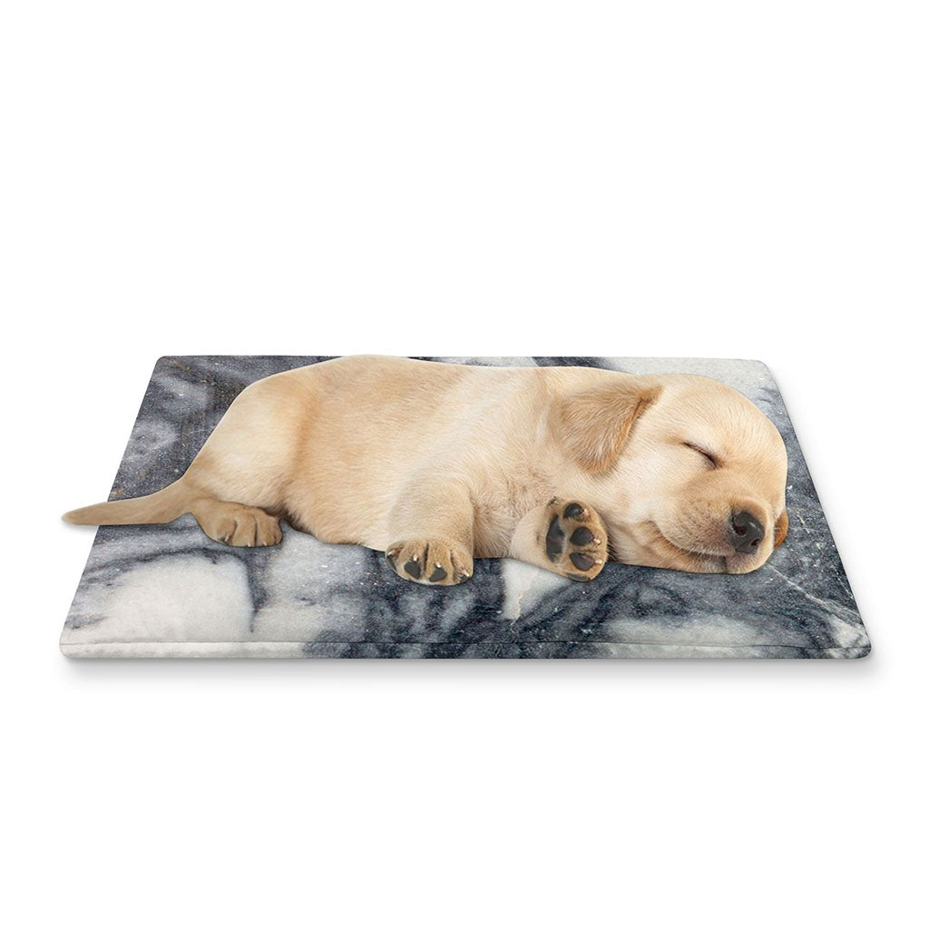 Dark Grey White Marble Print Pet Cooling Mat Cover