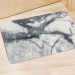 Dark Grey White Marble Print Polyester Doormat