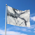Dark Grey White Marble Print Polyester Flag