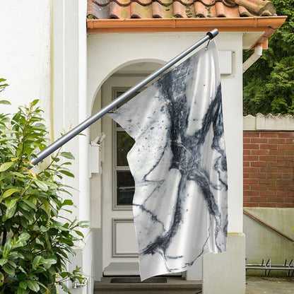 Dark Grey White Marble Print Polyester Flag