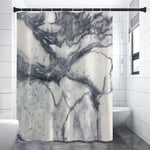 Dark Grey White Marble Print Premium Shower Curtain